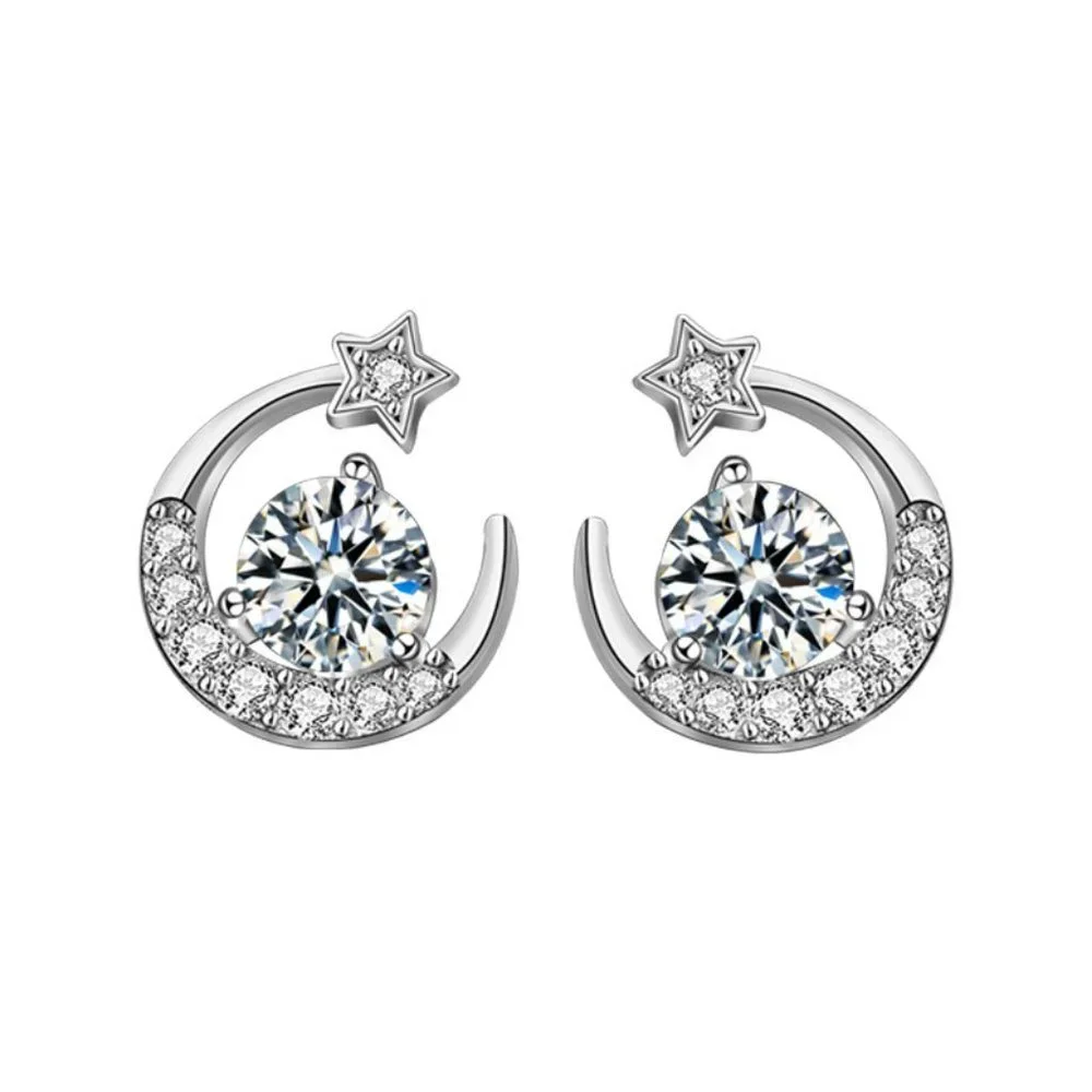 Certified 1 ct. t.w. Moissanite Diamond Sunflower Stud Earrings NEW - Picture 4 of 9